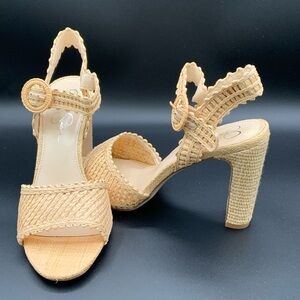 Jessica Simpson JS-Ashtyn Natural Raffia Block Heels – Size 11M, Never Worn